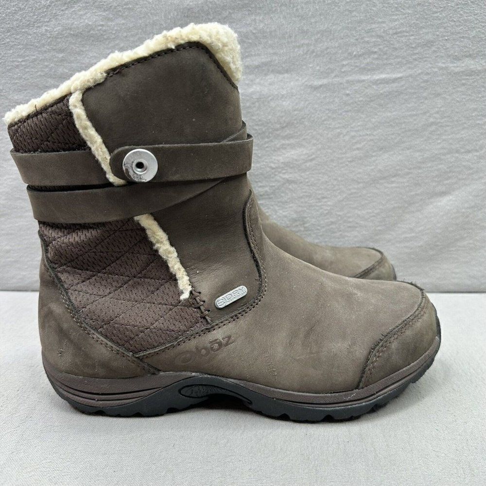 Oboz Madison Womens Size 7 Winter Boots Brown Leather Insulated Waterproof Snow